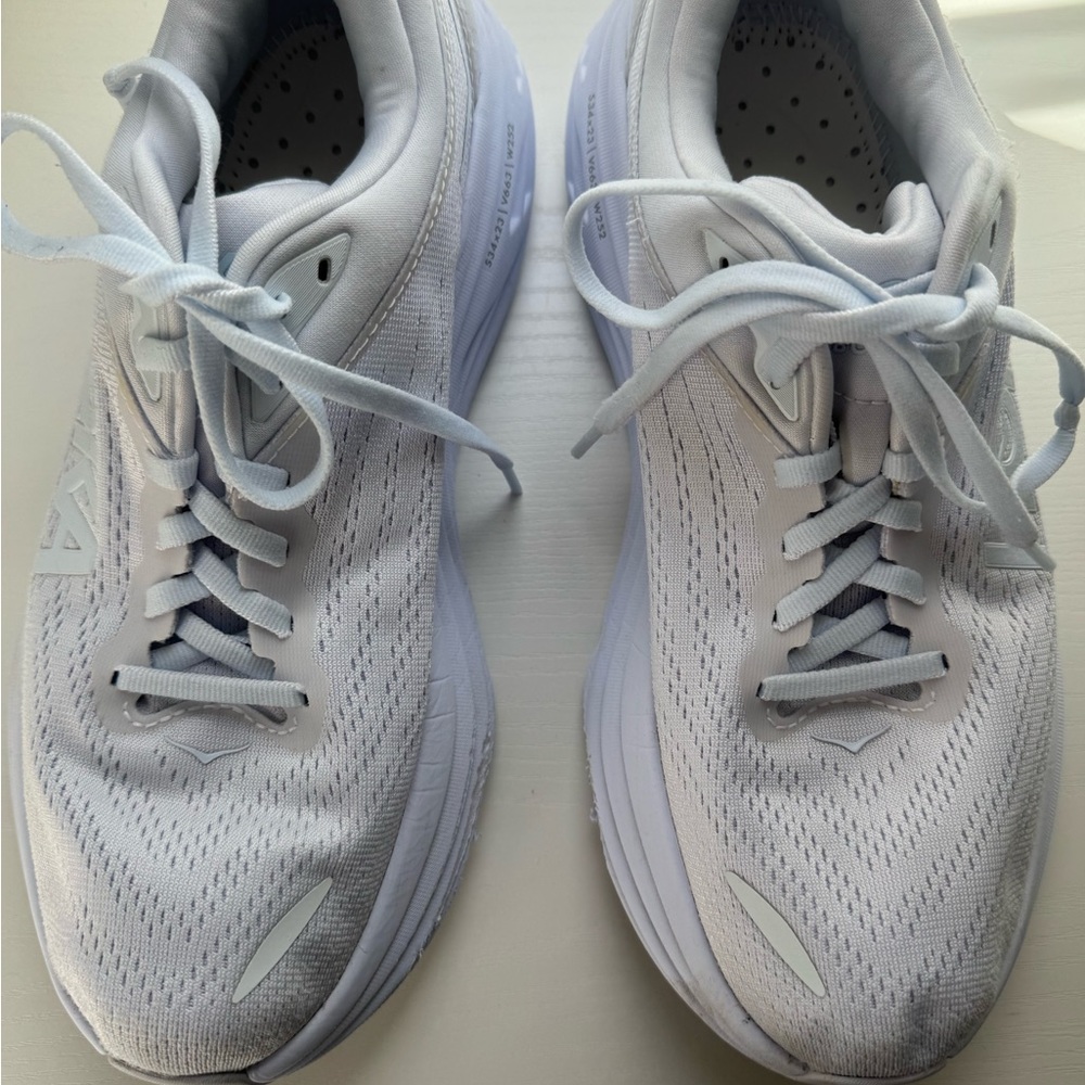 Hoka One One White Bondi 8 Running Shoes